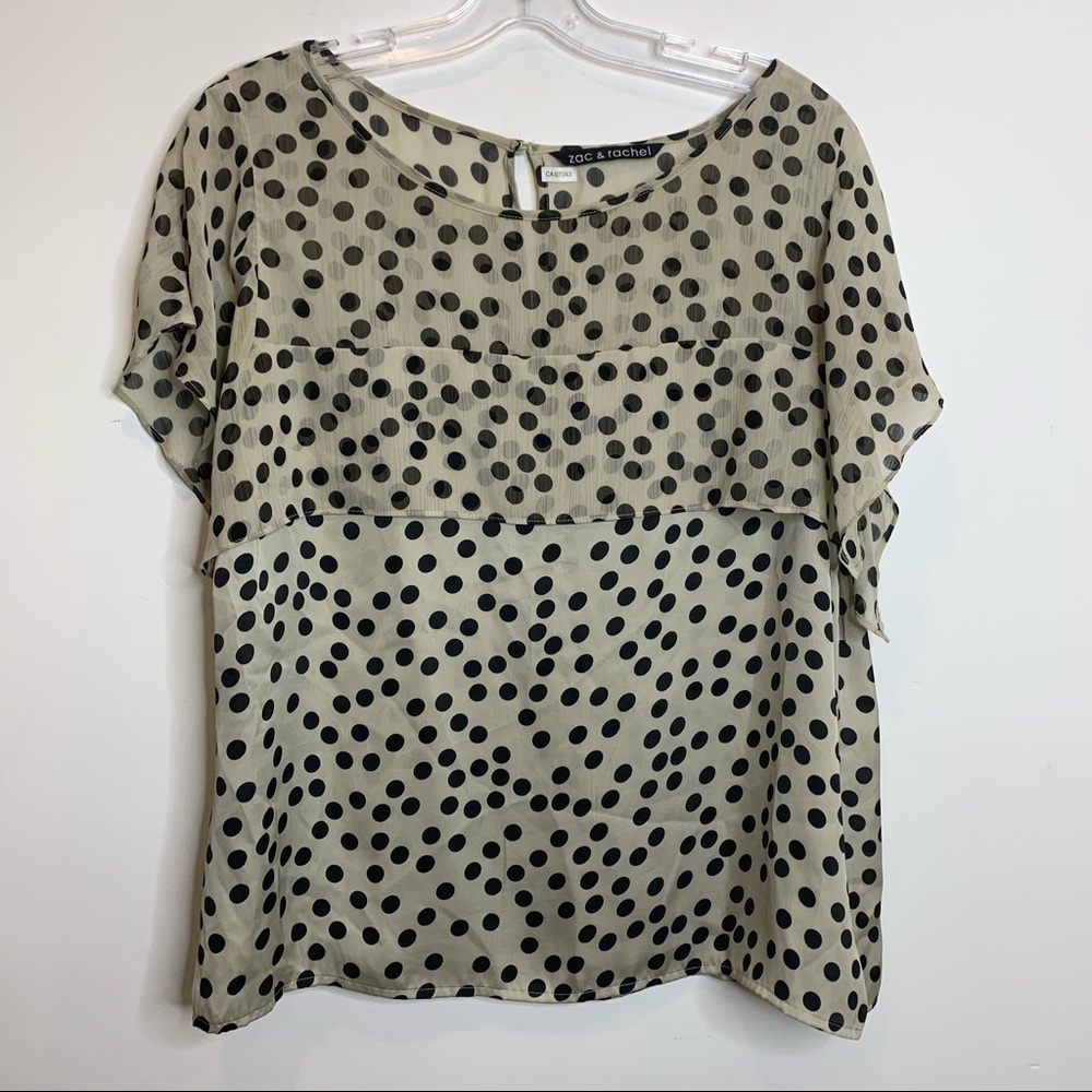 Zac & Rachel Polka Dot Layered Short Sleeve Shirt